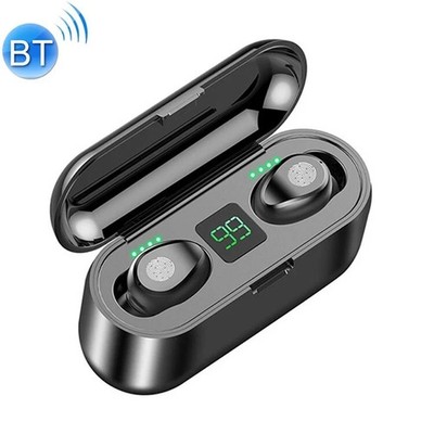F9 TWS Wireless Bluetooth Kopfhörer Ohrhörer Earbuds mit Powerbank, bestes Geschenk