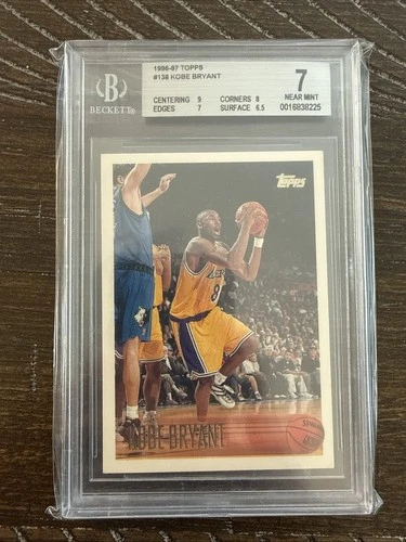 Kobe Bryant RC 1996-97 Topps #138 Rookie Lakers Graded BGS 7 NM NICE CARD 🔥