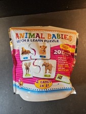 Animal Babies, Match And Learn Puzzle,20 Pairs Of Animals Ff2 