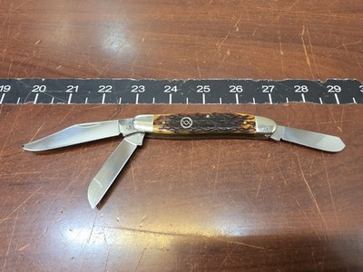 CASE 6347 SS Barbed Wire Amber Bone XX Shield 2002 Folding Pocket Knife 