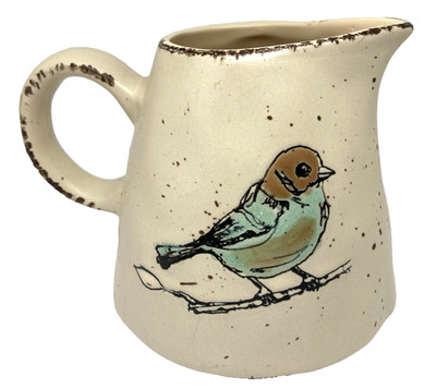 Speckled Pottery 3 1/4'' Bird Creamer/Pitcher In Homestylez 2018 Eastern BlueBird