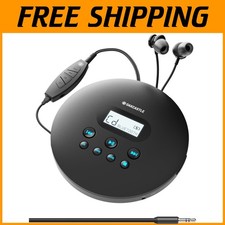 Bluetooth Rechargeable CD Player with 12-Hour Playtime and Anti-Skip Protection