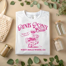 Pink Pony Club Retro Carousel Graphic Tee, West Hollywood Vintage Y2K A151