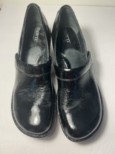 Born Women's Black Patent Leather Slip-On Clogs Mules Size 8