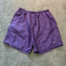 Vintage Nike Windbreaker Shorts Lined Purple Swoosh Men s Size Large