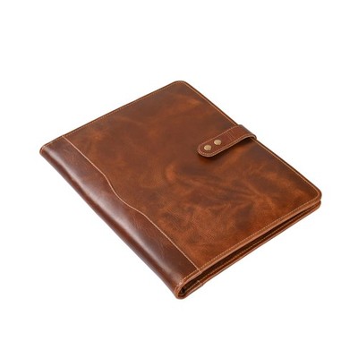 Genuine Leather Portfolio - Refillable Padfolio with Notepad, Large Size, Bus...