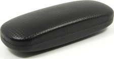 Nice Hard Clam Shell Eyeglasses Case Black Protective Glasses w / Cleaning Cloth