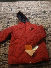 🔥 New Timberland Quilted Lined Puffer Jacket Size Medium Red Waterproof NWT 👀