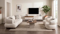 Couchgarnitur 3+1+1 Modern Beige GemüTlich Sofa Sessel Polster Set Wohnzimmer