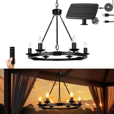 6-Light Outdoor Chandelier Waterproof Dimmable Pendant Light for Patio