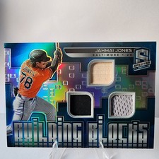 2021 Panini Spectra Jahmai Jones Building Blocks Materials Neon Blue #BB-JJ #/50