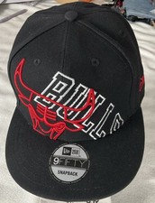 Chicago Bulls New Era Black 59Fifty NBA Adjustable Hat Cap Basketball One Size
