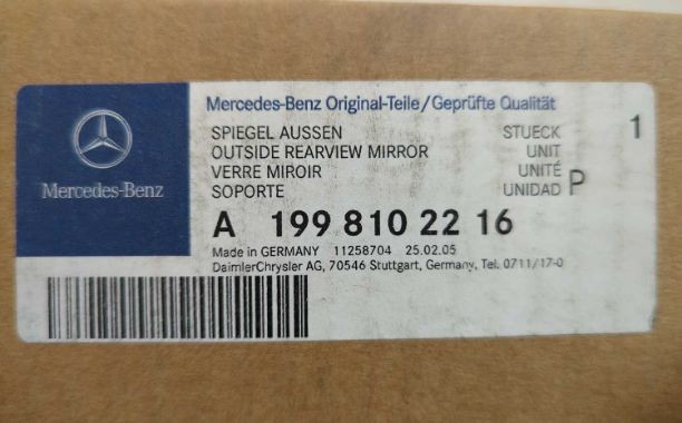 New OEM Mercedes RH Door Mirror 2005-2009 McLaren SLR 1998102216 in box primer