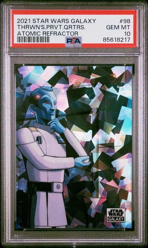 2021 Topps Chrome Star Wars Galaxy #98 Thrawn's Quarters Atomic Ref PSA 10 /150