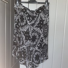 Yours Jersey Shorts Schwarz Weiß UK 16