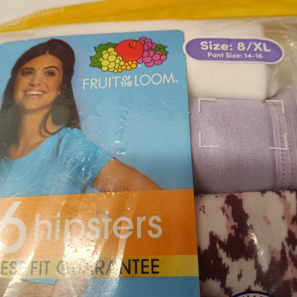 Ropa interior corta Fruit Of The Loom para mujer talla 8/XL 6 pares de algodón Foto 2 de 4