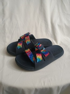 Chaco Sandals Kids Girl Size 3 Chillos BlackTie Dye Slip On Outdoors Sport Slide