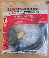 Range Oven Electric Power Cord 4 Prong Wire 40 Amp 4' Foot Heavy Duty NEW
