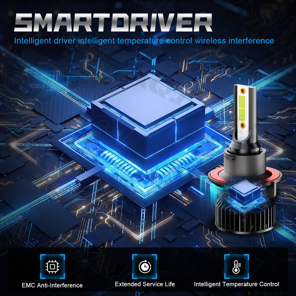 H13 9008 ICE BLUE LED Headlight Bulb 8000K For GMC Yukon 2007-2014