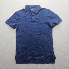 CHAPS Mens Size Small Navy Blue Short Sleeve Polo Shirt Custom Fit