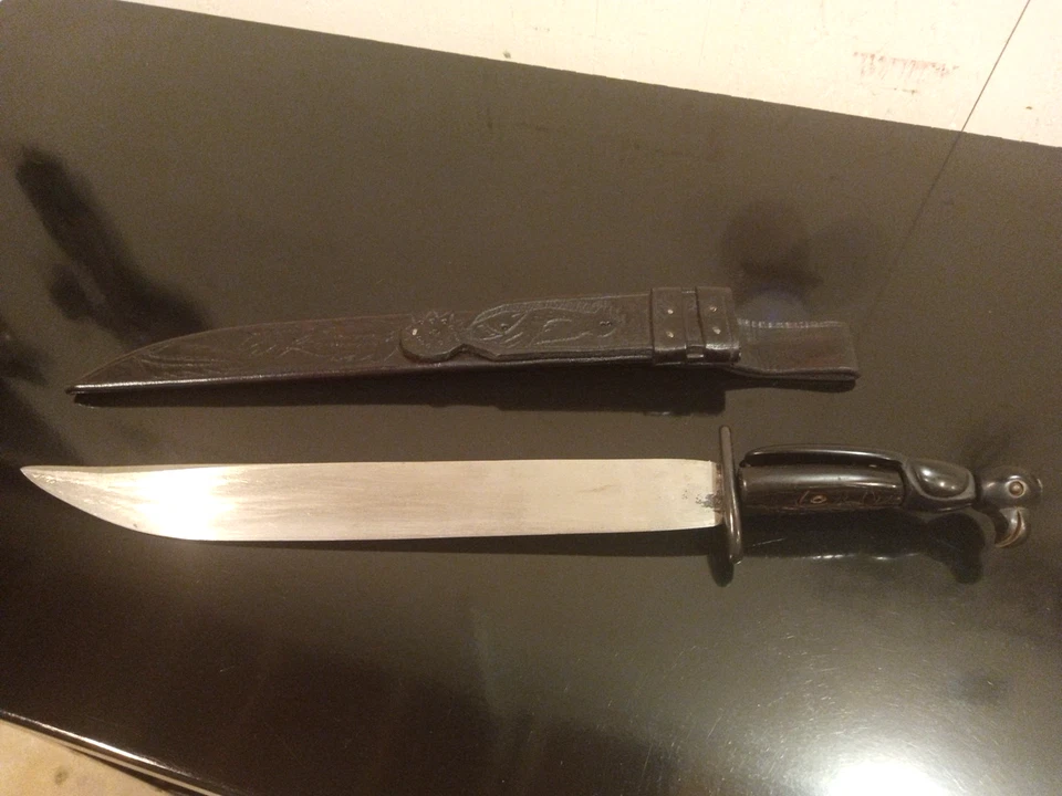 RARO, ANTIGUO Sri Lanka Ceremonial 17.25' Espada Corta Tallada a Mano ¡Mango de Madera de Ébano! Foto 2 de 4