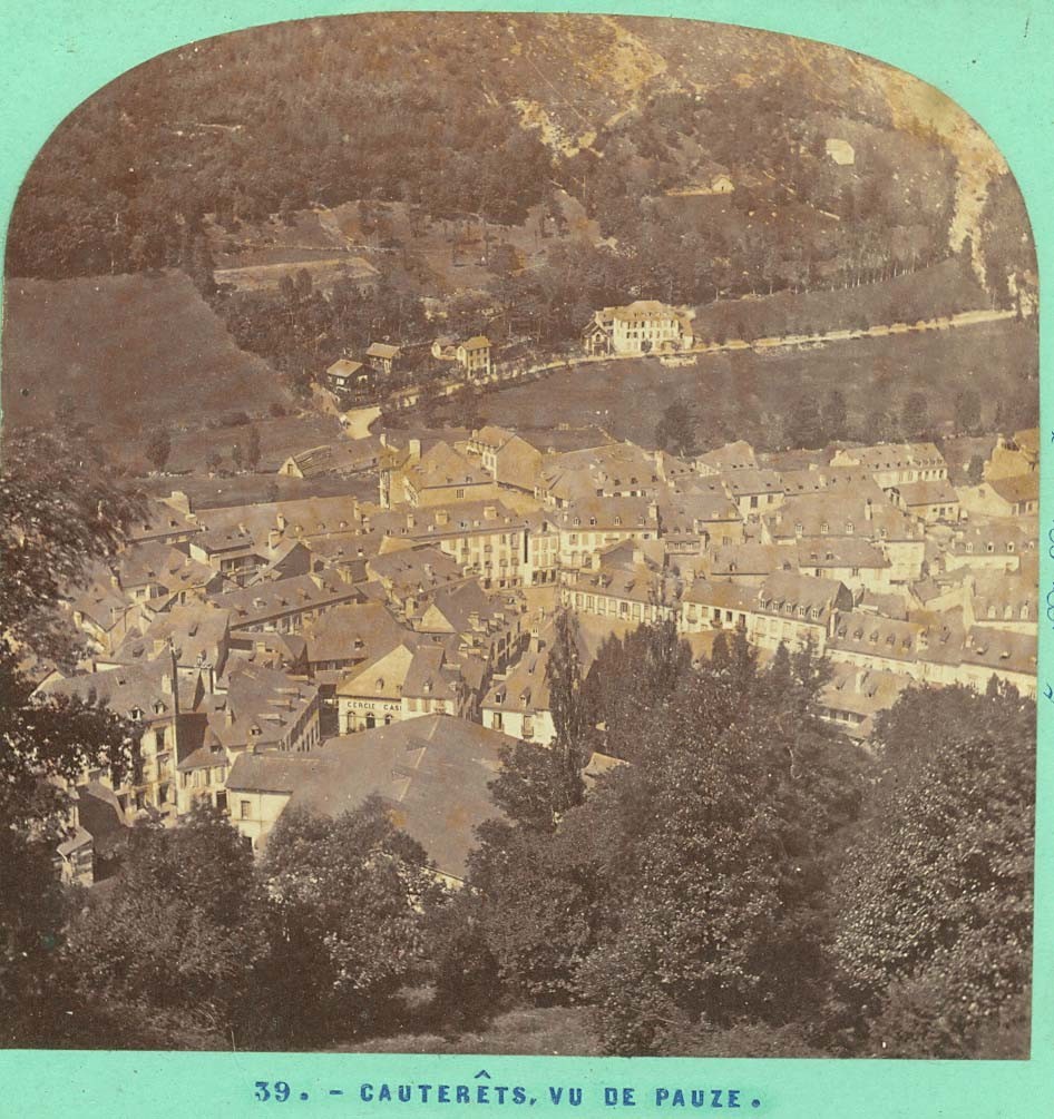 B7351~ FRANCE - Cauterets Pyrenees 1860/70s Stereoview by E. Lamy