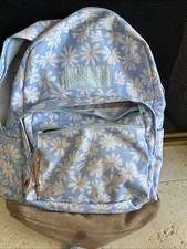 Jansport Backpack Light Blue Flowers Floral Print School Bag