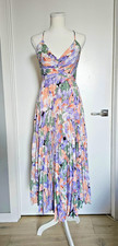 ASTR the Label Blythe Floral Plisse Midi Dress Dress Coral Multi SMALL