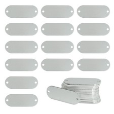 Aluminum Engraving Blanks Tags Stamping Blanks Tags with 2 Holes 25 Pack Sil