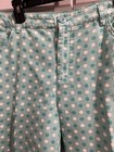 BILL BLASS JEANSWEAR LADIES PETITE GREEN WHITE POLKA DOT 5 POCKET CAPRIS Sz 14P — photo 3