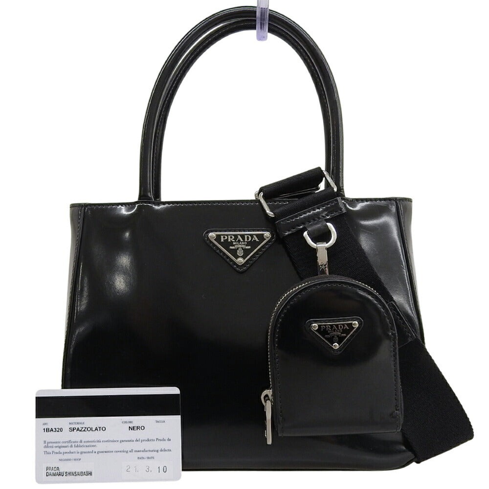 Prada Leather 2Way Bag Women Black One Size 614144