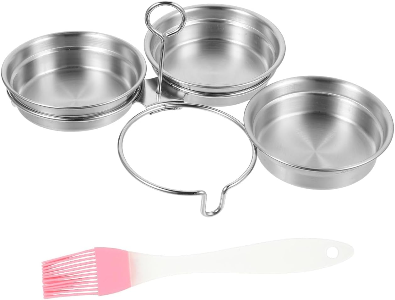 Stainless Steel Non-Stick Egg Poacher with Brush