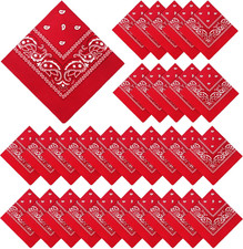 30 Pieces Paisley Bandana Unisex Multi-Purpose Bandanas Bulk Cowboy Headbands Sq