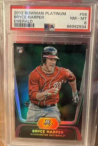 2012 Bowman Platinum Emerald Bryce Harper #56 PSA 8 Rookie RC Phillies/Nationals