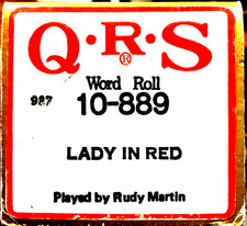 QRS  Word Roll Chris de Burgh LADY IN RED Rudy Martin 10-889 Player Piano Roll