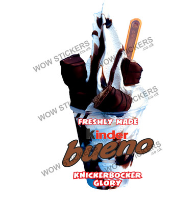 Kinder Bueno Ice Cream Knickerbocker Glory Sticker Aufkleber (Größe wählbar)