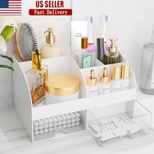 Cosmetic Organizer W/ Storage Compartments  Transparent Drawers Desktop New