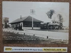 RPPC p 1914 NEW MONON RR Depot &train, RENESSELAER, INDIANA. Postcard REAL PHOTO
