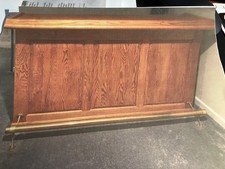 Solid wood bar -BEST OFFER-with brass foot rail and 3 barstools + stool