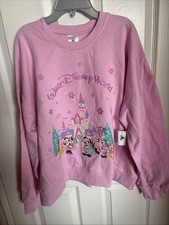NWT Disney Parks Character Holiday Pink Sweatshirt- Walt Disney World Medium