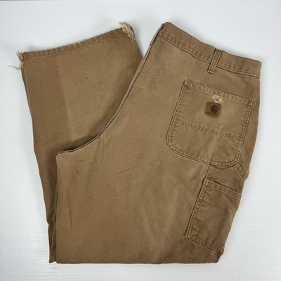 Carhartt Mens Work Pants Brown Carpenter Pants Canvas Workwear B11 BRN Sz 44x30