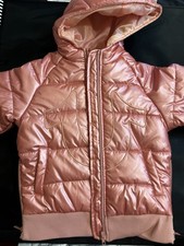 True Religion Girls Quilted Hooded Rose Gold Insulated Jacket Size 6X