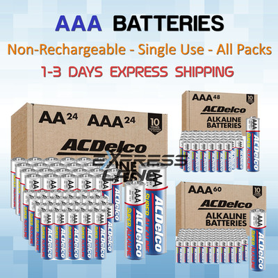 ACDelco AAA Batteries 20/48/60 Pack Super Alkaline Battery lot 1.5V ANY DEVICE 