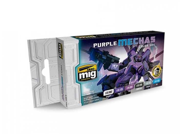 Ammo Mig A.Mig7157 17ml x6 - Purple Mechas Acrylic Paint Set