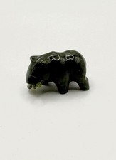 Vintage Hand Carved Nephrite Jade Bear, Totem Animal, Miniature Sculpture No.6