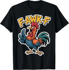 F-Awk-F Chicken F-Caw-F Rooster Funny Humor Meme Retro T-Shirt