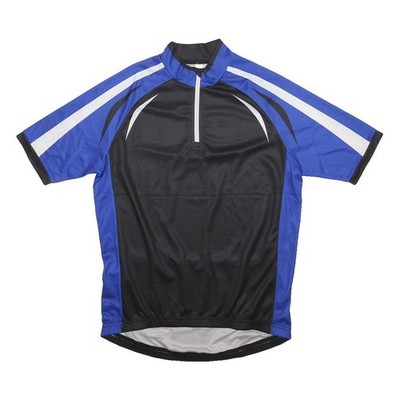 Herren schwarz & blau Radsport Stil T-Shirt S Kurzarm Viertel Reißverschluss Sport Oberteil