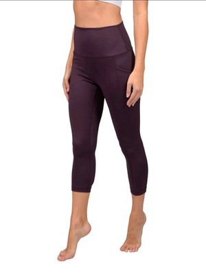 NEW 90 Degree By Reflex Interlink High Waist Pocket Capri Leggings Yoga Pants S