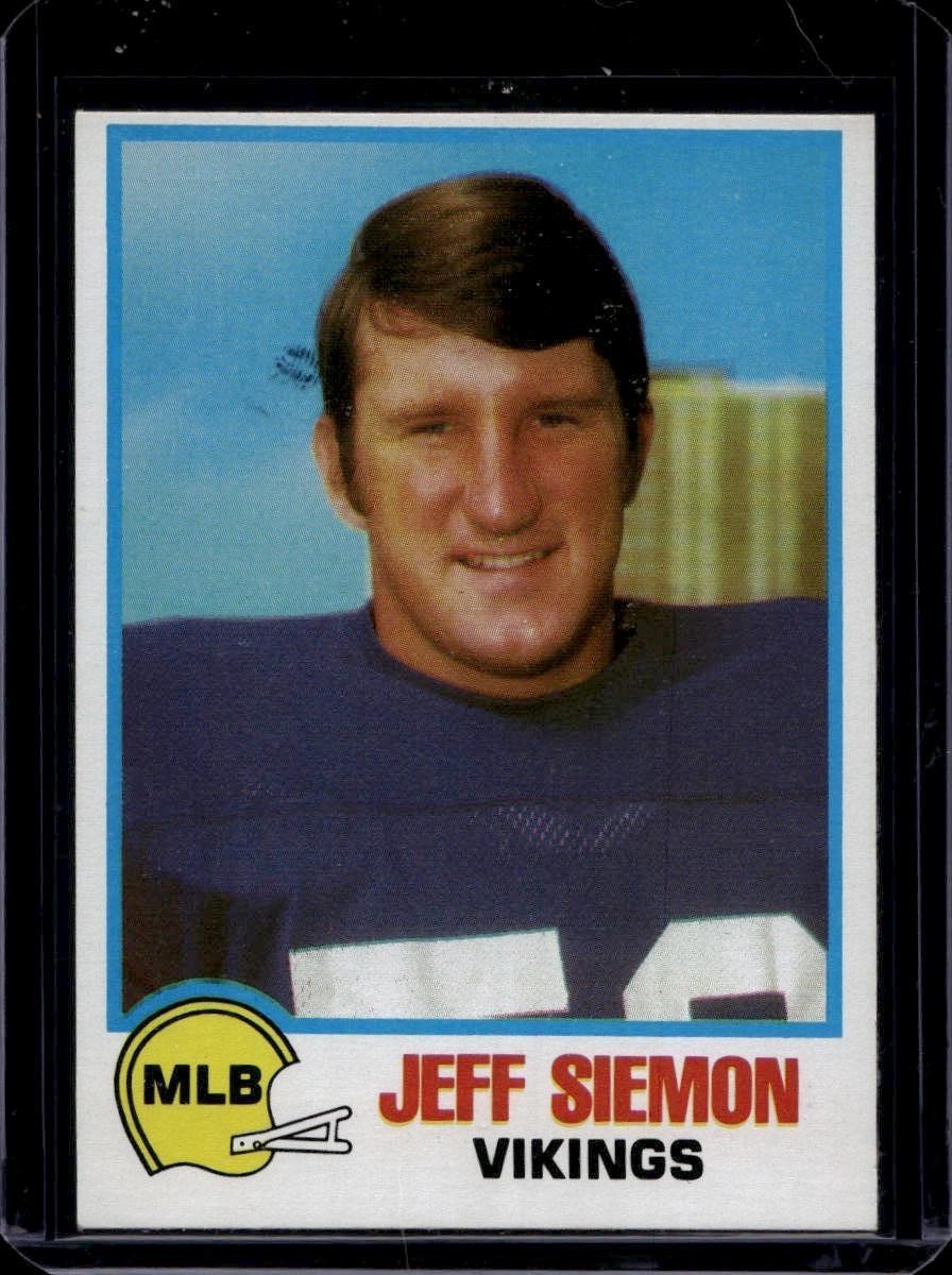 1978 Holsum Football #19 Jeff Siemon, Ex, Vikings, E