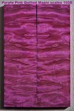 Beautiful Stabilized Purple Pink Quilted Maple scales 1028, 6 3/16" x 2" x 3/8 